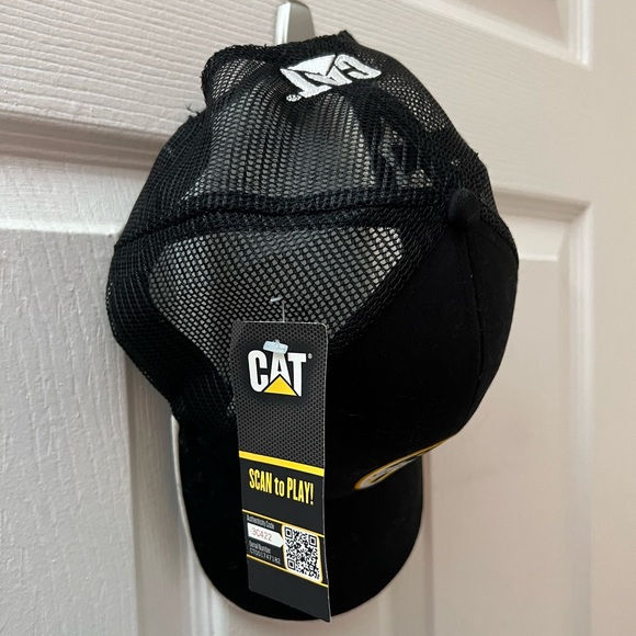 Caterpillar Inc Black Adjustable Hat w/ Black, Yellow White Stars & Stripes Logo - Picture 2 of 7